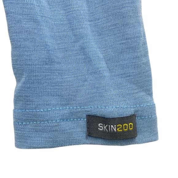 Icebreaker Skin 200 Long Sleeve Layer 1/4 Zip 100% Merino Wool Blue Medium - Picture 3 of 8